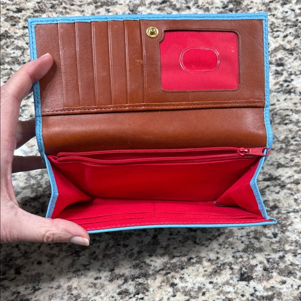 Dooney & Bourke Caribbean Blue Leather Wallet - Picture 7 of 9